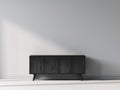 Mueble recibidor madera 160x40x65 cm - negro - diseño moderno con 4 puertas