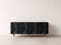 Mueble recibidor 200x40x75 cm color negro con puertas diseño moderno
