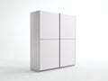 Armario de 2 puertas correderas 200x60x220 cm - acabado gris claro - diseño moderno