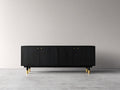 Mueble recibidor 200x40x75 cm color negro con puertas diseño moderno