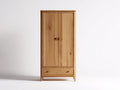 Armario de 2 puertas con cajón 90x45x190 cm - acabado madera natural - estilo moderno