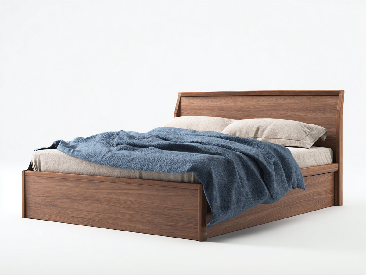 Camas dobles madera 200x180x120 cm - marrón - diseño moderno para dormitorio