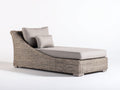Tumbona de exterior de ratán sintético color natural y beige 200x85x75 cm diseño moderno