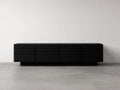 Mueble recibidor con 4 puertas 200x40x75 cm - acabado negro - diseño moderno