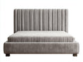 Camas dobles tapizadas 220x180x110 cm - gris claro terciopelo - diseño moderno para dormitorio