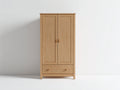 Armarios de 2 puertas madera 100x55x180 cm - madera natural - diseño clásico con cajón para dormitorio