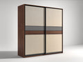 Armarios correderos de madera 200x60x220 cm - marrón-crema - diseño moderno para dormitorio