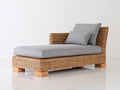 Tumbona de exterior de ratán 200x80x70 cm - acabado marrón natural - diseño moderno